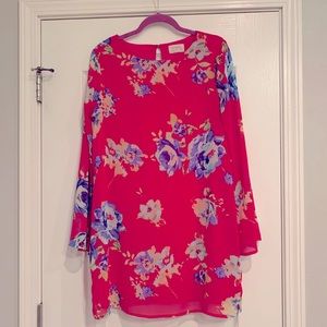 Everly Pink Floral Dress